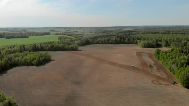 Bielorrússia florestas e campos de fotografia aérea — Vídeo de Stock