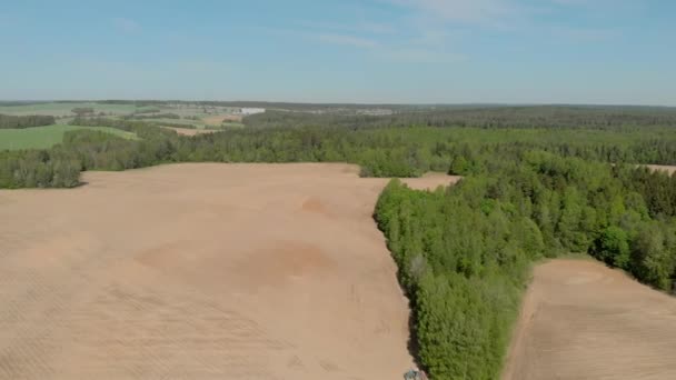 Bielorrússia florestas e campos de fotografia aérea — Vídeo de Stock