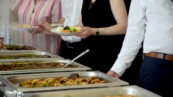 Cozinha Culinária Buffet Jantar Jantar Jantar Comida Celebração Festa Conceito — Vídeo de Stock