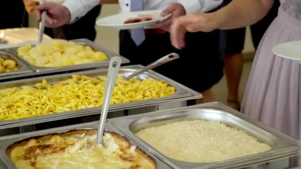 Cozinha Culinária Buffet Jantar Jantar Jantar Comida Celebração Festa Conceito — Vídeo de Stock