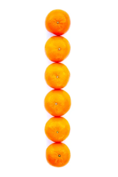 Letter Solved Tangerines Isolated White Background Mandarine Letter — Stock Photo, Image