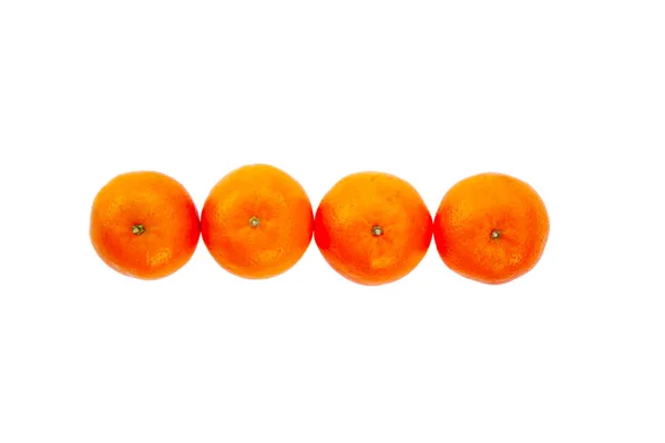 Sinal Mínimo Resolvido Com Tangerinas Isoladas Fundo Branco — Fotografia de Stock