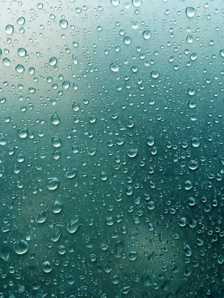 Gotas Agua Transparentes Superficie Metálica Cierran Fondo Textura Gotas Lluvia — Foto de Stock