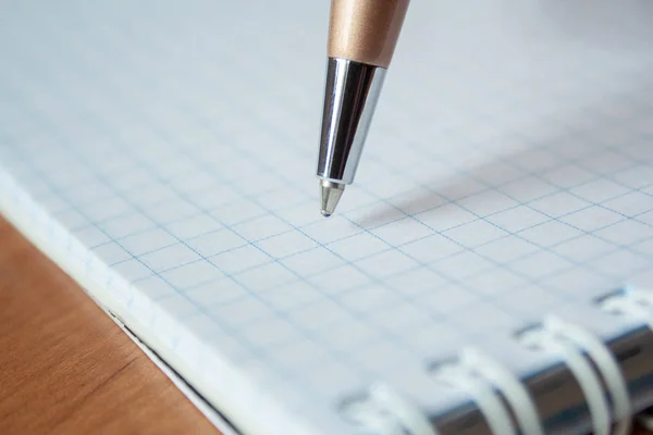 Pen White Notepad Paper Close — Stock Photo, Image