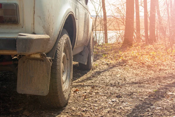 Dirty car wheel