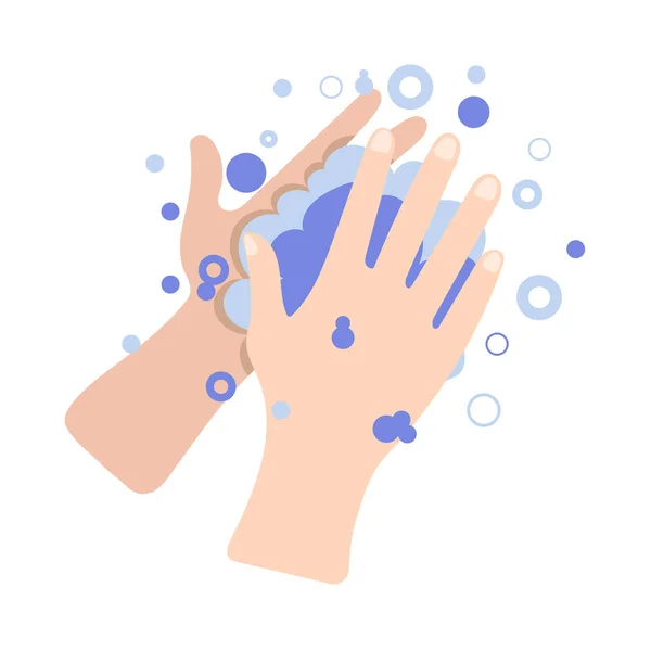 Tvätta händerna med tvål. Pandemi av coronavirus. — Stock vektor