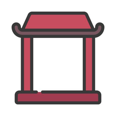 Küçük Tapınak web simgesi vektör illüstrasyonu