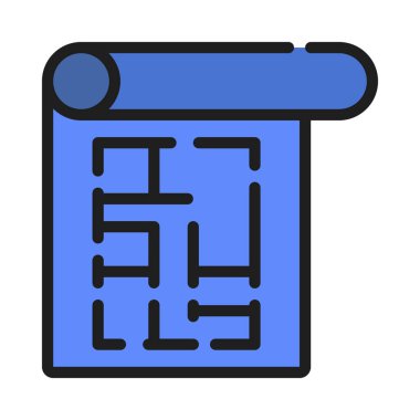 Blueprint Web Kaydırma ikonu vektör çizimi                