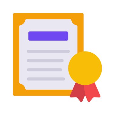 Sertifika simgesi, vekto illüstrasyonu