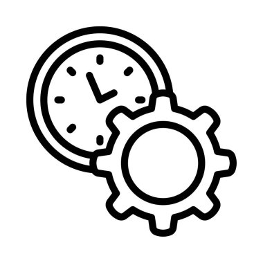 Cog modern simgesi ile saatin vektör illüstrasyonuName            