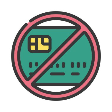 Kart Kabul Edilemedi simge vektör illüstrasyon tasarımı