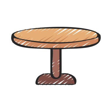 Yuvarlak Tablo vektör ince çizgi simgesi 