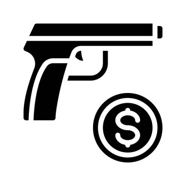 Kiralanmış Silah simgesi vektör illüstrasyon tasarımı