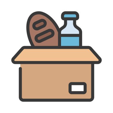 Gıda Bağış Kutusu simgesi, vektör illüstrasyonu basit tasarım