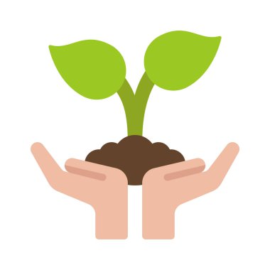 Elle Tutma Bitki simgesi, vektör illüstrasyonu