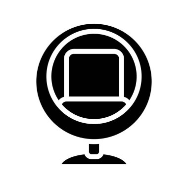 Koltuk simgesi, düz stil. vektör illüstrasyonu 