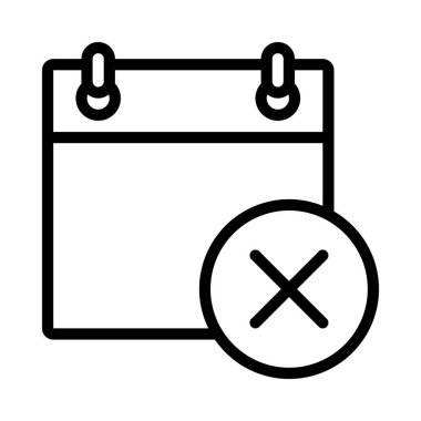 Kaçırılan Son Tarih Takvim simgesi, vektör illüstrasyonu 