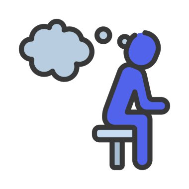 Düşünen Kişi web simgesi vektör illüstrasyonu