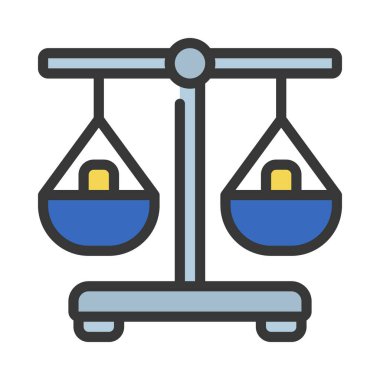 Beyaz arkaplanda simge vektör resimlemesini ölçeklendirir 