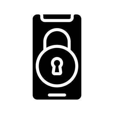 Cep telefonu Güvenli Kilit Web simgesi çizimi