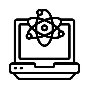 Bilgisayar Bilimi Laptop simgesi, vektör illüstrasyonu 