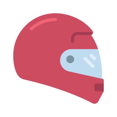 Beyaz arkaplanda motosiklet kaskı ikonu vektör çizimi