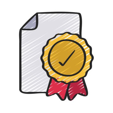 Belge Ödülü simgesi, vektör illüstrasyonu 