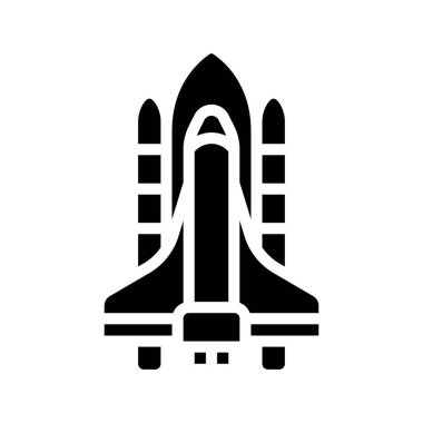 Uzay roketi simgesi, vektör çizimi  
