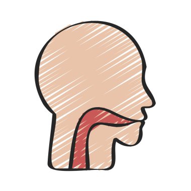 Gırtlak simgesi vektör çizimi tasarımı
