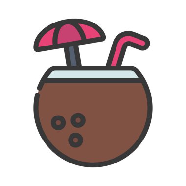 Hindistan cevizi İçeceği Web simgesi vektör çizimi