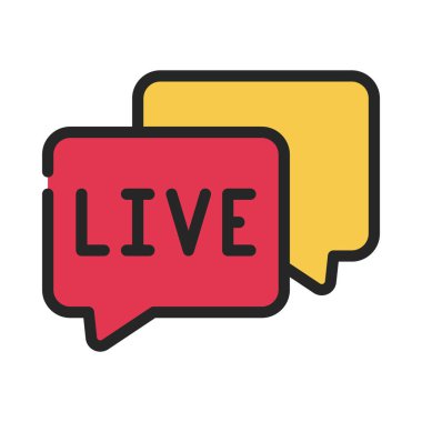 Canlı Sohbet simgesi vektör çizimi 