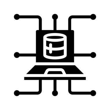 Beyaz arkaplanda dizüstü bilgisayar Ağı simgesi