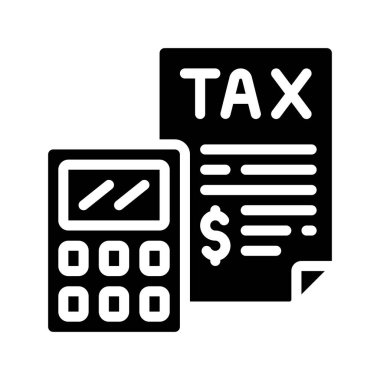 Vergi Servis düz simgesi, vektör illüstrasyonu 