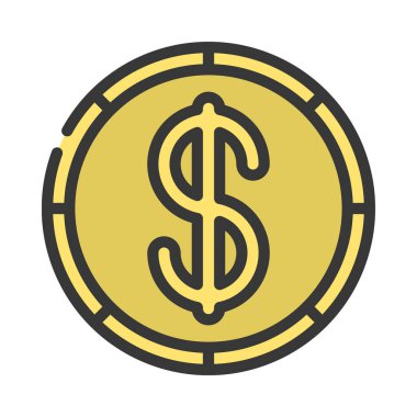 Amerikan Para Birimi Düz Vektör simgesi