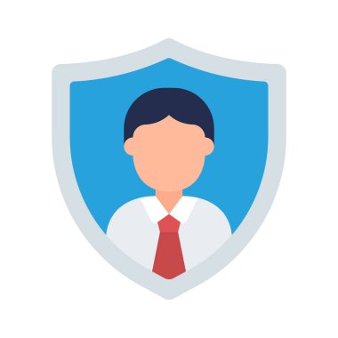 Çalışan Koruma Simgesi Vektör İllüstrasyon Tasarımı