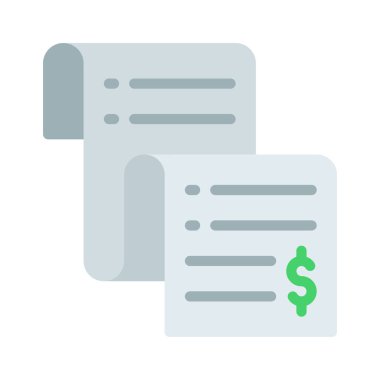 Gider Raporu Web simgesi düz tasarım, vektör illüstrasyonu