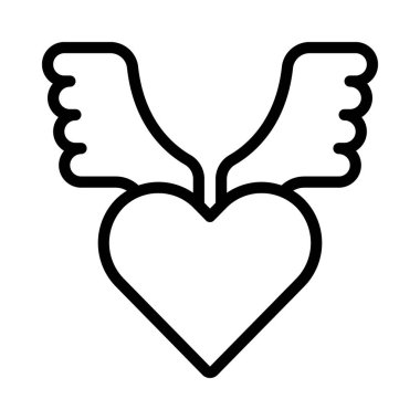 Kalp kanatlar kutsal kişilerin resmi, vektör çizim ile