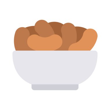 Nuts Bowl web simgesi vektör illüstrasyonu