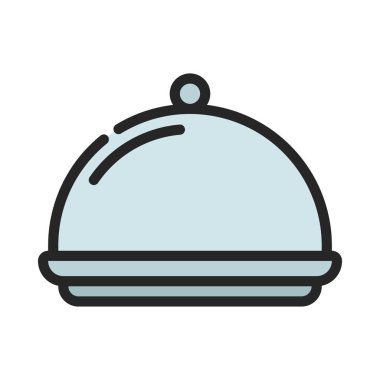 Oda Servisi Tabağı web simgesi vektör illüstrasyonu