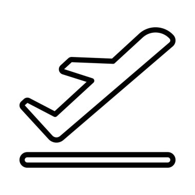 Uçak Ayrılma simgesi, vektör illüstrasyonu