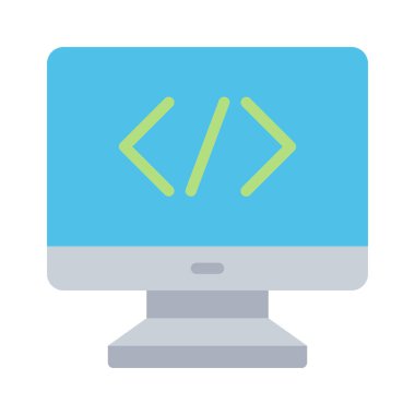 Bilgisayar Kodu simgesi, vektör illüstrasyonu 