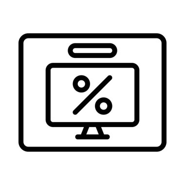 TV ekran simgesi, vektör illüstrasyonu basit tasarım