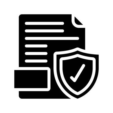 Belge Koruma simgesi, vektör illüstrasyonu 