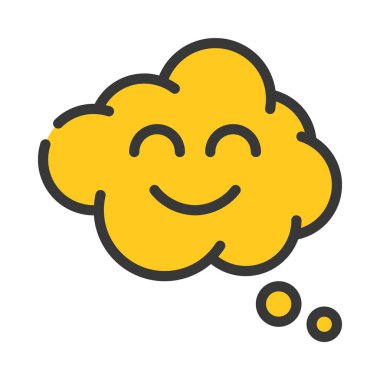 Happy Thoughts düz simgesi, vektör illüstrasyonu 