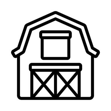 Çiftlik ahırı ikonu. vektör illüstrasyonu