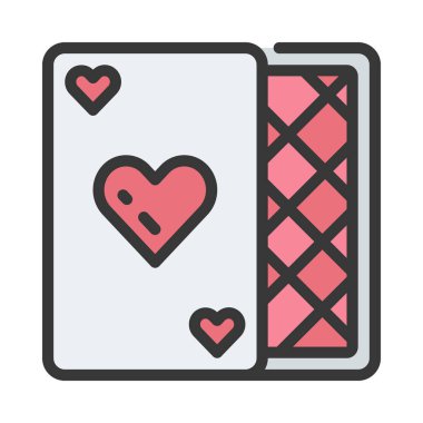 Kart simgesi oynanıyor, vektör illüstrasyonu basit tasarım