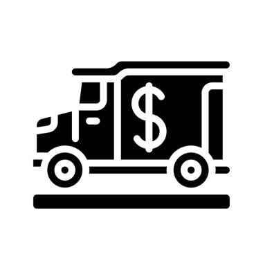 Bankacılık Kamyonu simgesi vektör illüstrasyonu