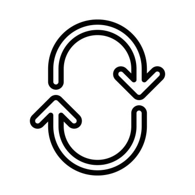 Döngü Okları simgesi beyaz arkaplanda izole edildi. vektör.