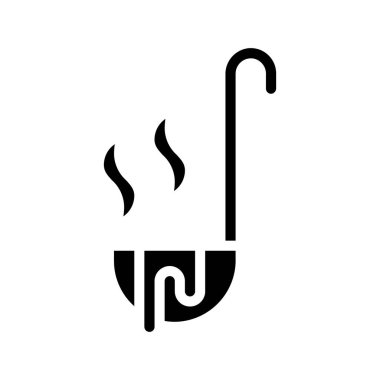 Sıcak Çorba Ladini düz simgesi, vektör illüstrasyonu 