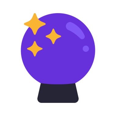 Kristal Top karikatür simgesinin vektör çizimi  